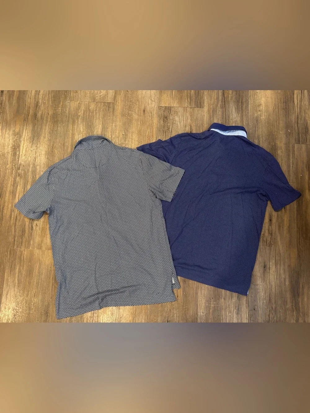Polo Golf Ralph Lauren Polo Blue Geometric Performance Cotton Shirt Sz L (2)
